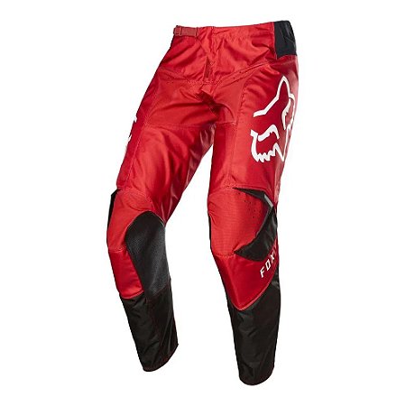 CALCA MOTOCROSS FOX MX 180 PRIX FLUOR VERMELHA TAM 46