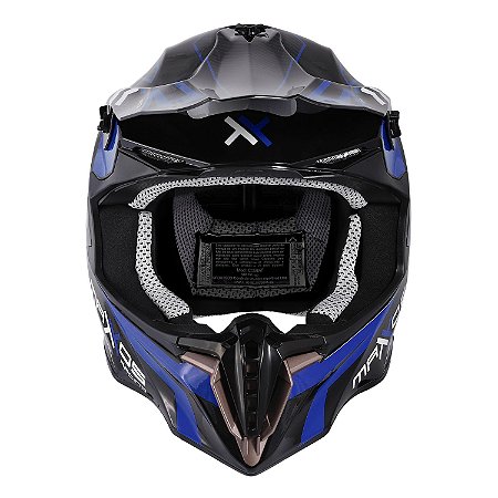 CAPACETE TRILHA MATTOS RACING COMBAT MTR02 AZUL TAM 58