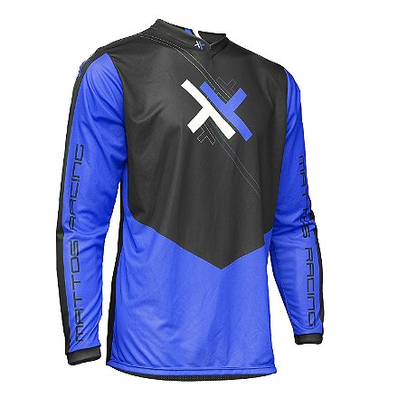 CAMISA MOTOCROSS MATTOS RACING ATOMIC AZUL PRETO TAM M