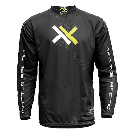 CAMISA MOTOCROSS MATTOS RACING ATOMIC AMARELO PRETO TAM M