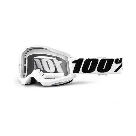 OCULOS MOTOCROSS TRILHA 100% STRATA 2 EVEREST BRANCO CRISTAL