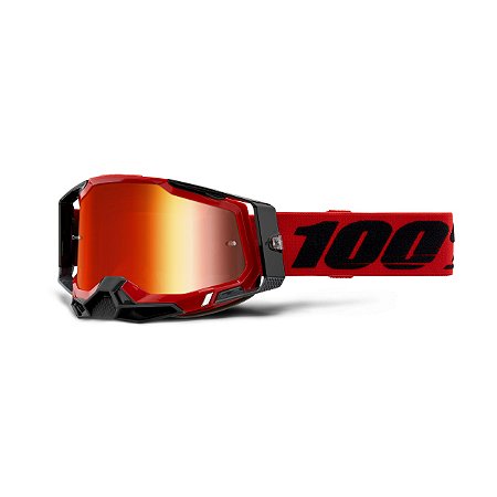 OCULOS MOTOCROSS TRILHA 100% RACECRAFT 2 2021 RED VERMELHO