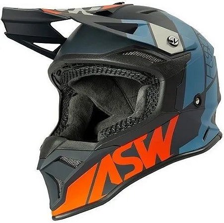 CAPACETE TRILHA ASW FUSION 2.0 SEECKER CINZA AZUL  TAM 58