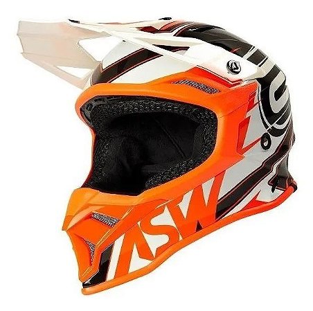 CAPACETE TRILHA ASW FUSION 2.0 BLADE LARANJA BRANCO TAM 60