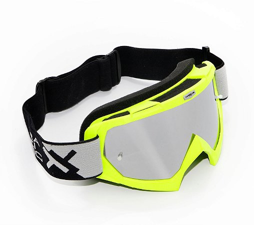 OCULOS MOTOCROSS TRILHA MATTOS RACING COMBAT ESPELHADO AMARELO FLUO