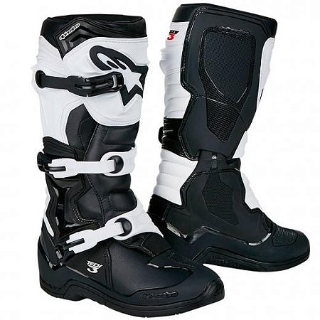 BOTA ALPINESTARS TECH 3 PRETO BRANCO TAM 10 (41/42)