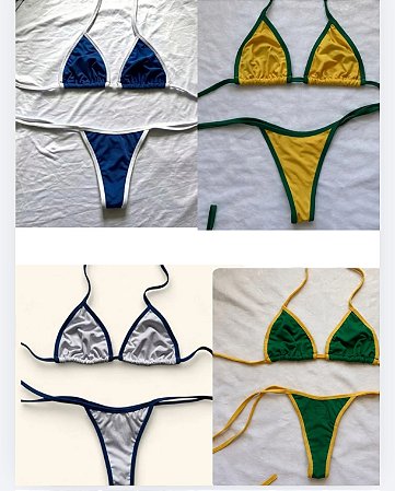 Kit 4 Conjuntos Biquínis Seleção Brasileira Copa do Mundo