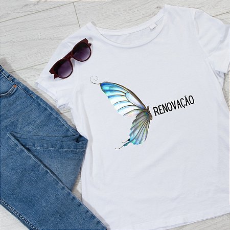 Camiseta tshirt básica estampada feminina renovaçao