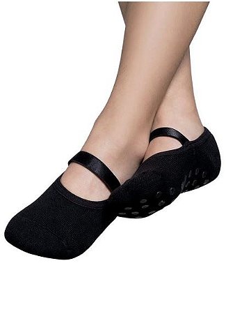 Meia menina sapatilha antiderrapante preta Puket - Magia das Fadas