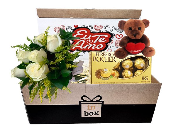 In Box - Eu te Amo com Rosas Brancas