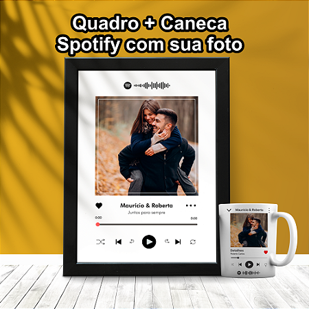Quadro + Caneca Spotify - Produto Personalizado