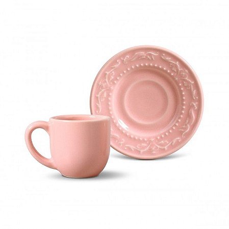 6 Xícaras de café acanthus rosa 72 ml