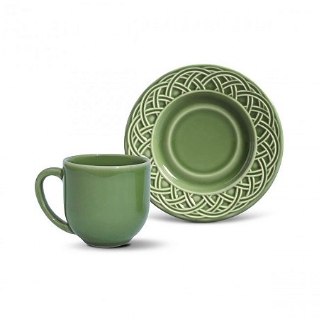 6 Xícaras de café cestino verde sálvia 72 ml