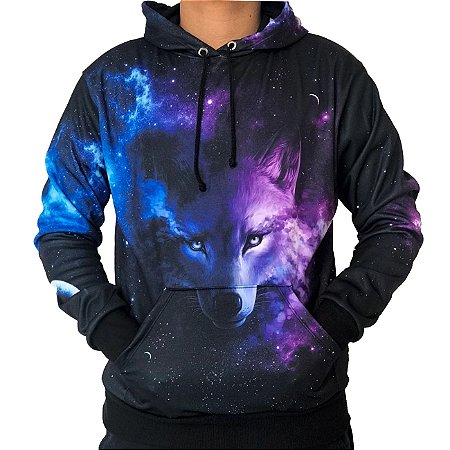BLUSA DE FRIO LOBO GALAXIA 3D - Aguia Gamer - Vestuários \u0026 Acessórios