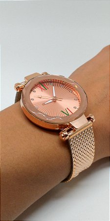 Relógio feminino Aço cor ouro Rosé - VANDORA