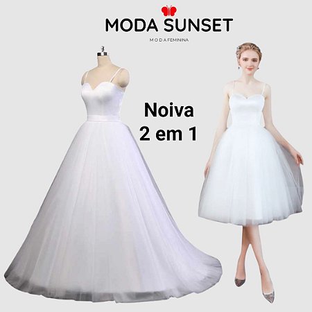 Vestido de Noiva 2 Em 1 Modelo De Alta Qualidade mais Anágua - Loja Moda  Sunset - o melhor da Moda Feminina.