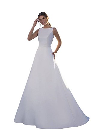 Vestido de Noiva Com Renda Modelo Malu Longo e Elegante - Loja Moda Sunset  - o melhor da Moda Feminina.