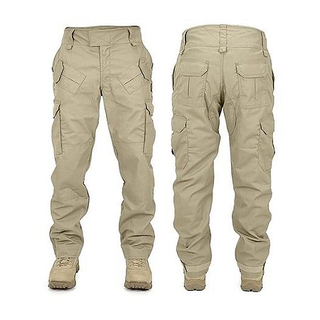 Calça Ripstop Bege 8 bolsos
