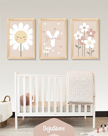 Kit Quadros: Margaridas com Nome