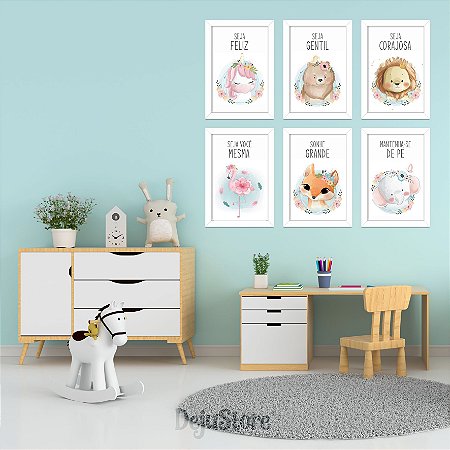 Kit Quadros: Animaizinhos Aquarela