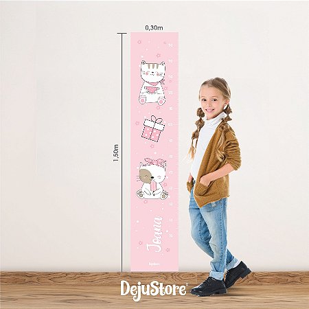 Régua de Crescimento: Gatinha Rosa