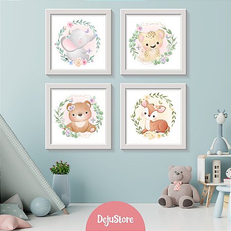 Kit Quadros: Safari Baby 4