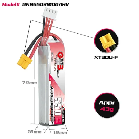 Bateria Lipo Gnb HV 3s 550mah