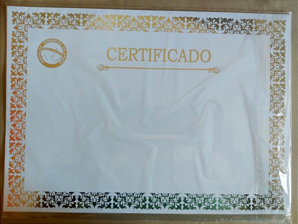 Papel Couchê  A4 para Certificado Bordas Dourada_04Unid + 01 Unid (FIM DE ESTOQUE - LEIA A DESCRIÇÃO)