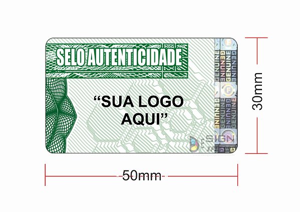 Selo de Segurança para Certificados 50x30mm Com a Sua LOGO - Modelo 02