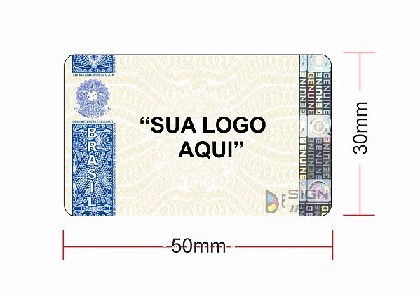 Selo de Segurança para Certificados 50x30mm Com a Sua LOGO - Modelo 01