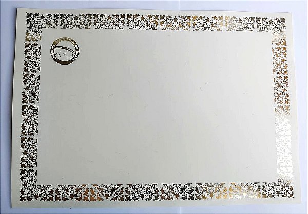 Papel Moeda Certificado A4 (Modelo 25 ) - Promoção