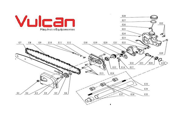 Kit Peças Motopodador Vulcan VP3300L