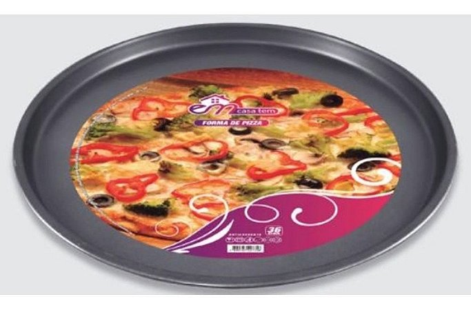 Forma Pizza Antiaderente Assadeira 36cm Em Aço Carbono 11497
