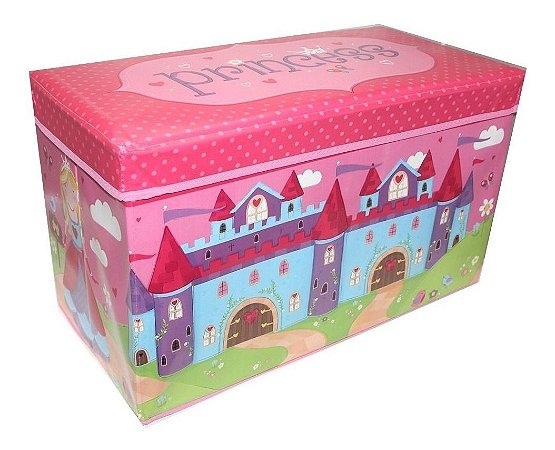 Caixa Organizadora Rígida Infantil P Brinquedo Puf /rosa-cas