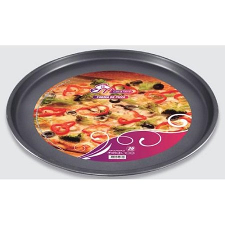 3 Formas Pizza Antiaderente Assadeira 36cm Em Aço Carbono