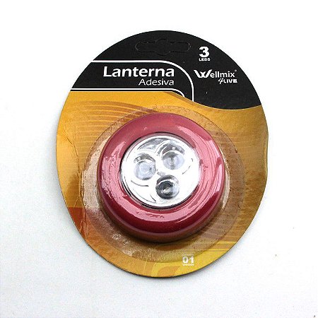 30 Luminária d Toque 3 Leds COM Pilhas Luz /3020-30-vermelho