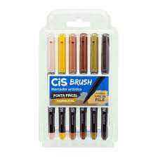 Brush Pen 6 Cores Tons de Pele Cis