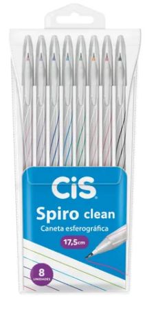 Caneta Cis Spiro Clean com 8 Cores