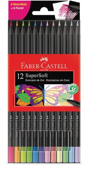 Lápis de Cor  Supersoft 6 Neon 6 Pastel - Faber-Castell