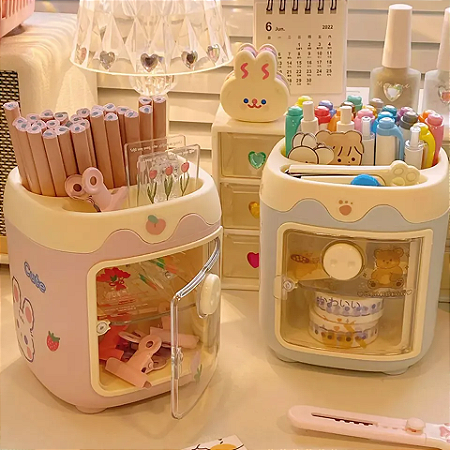 Porta Caneta Porta Treco Organizador de Mesa Maquiagem Papelão Rilakkuma Kawaii  Desenho Fofo Japonês - Porta Caneta - Magazine Luiza