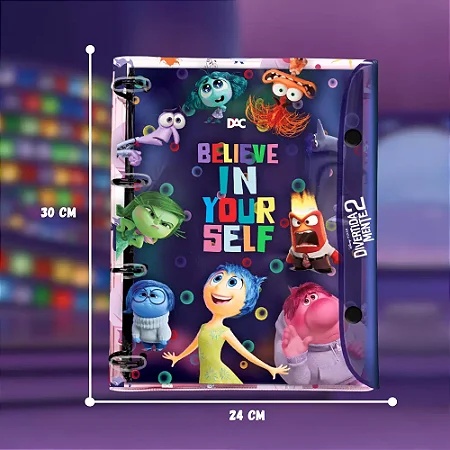 Fichário Universitário Dac Divertidamente 192 Fls Cristal