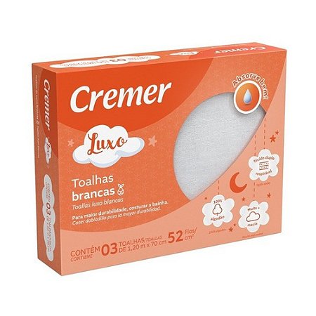 Toalha De Pano Branca Luxo Cremer