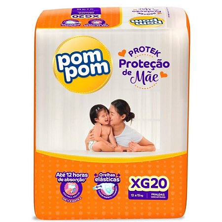 Fralda PomPom Protek Proteção de Mãe XG 20 Unidades