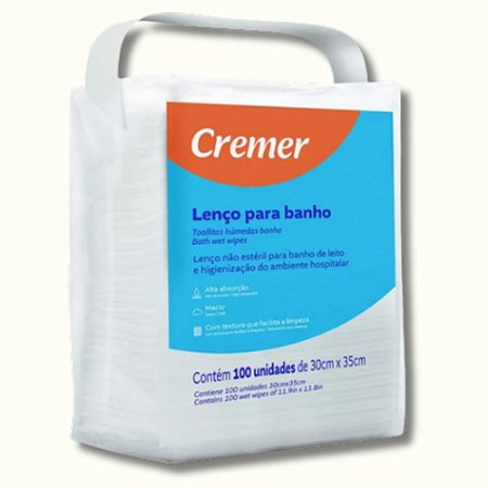Lenço para Banho Cremer 100 Unidades