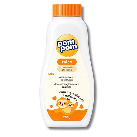 Talco Infantil PomPom com Amido de Milho 200g