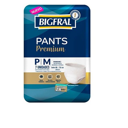 Roupa Íntima Descartável Bigfral Pants Premium P/M 7 Unidades
