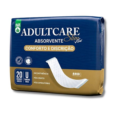 Absorvente Geriátrico Unissex Adultcare Slim Gel 20 Unidades