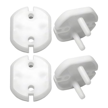 Protetor de Tomada Infantil Kit 4 Unidades Segurança para Bebê Branco