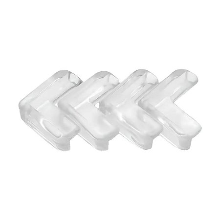 Protetor de Canto e Quina em Silicone Transparente Kit 4 Unidades