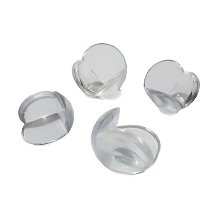Protetor de Canto em Silicone Redondo Transparente Kit 4 Unidades